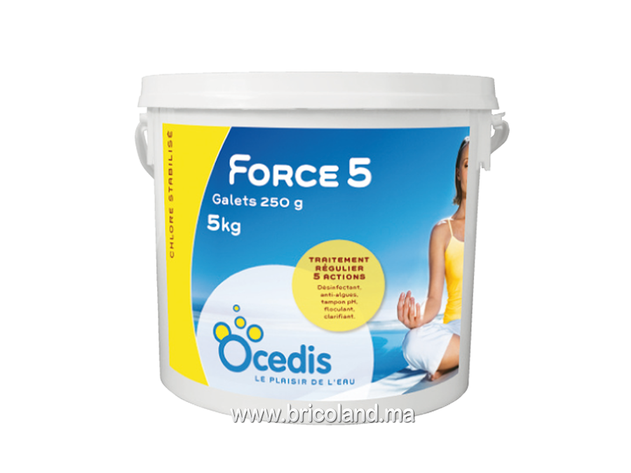 Chlore force 5 en galets multifonction 5 Kg - Ocedis-0