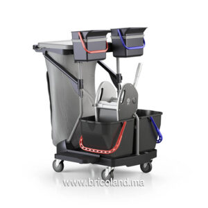 Chariot de ménage avec sac 2x15 + 2x6 litres - IPC-0
