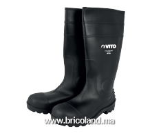 Bottes de travail pvc noir avec coque de sécurité en acier - Vito-thumbnail