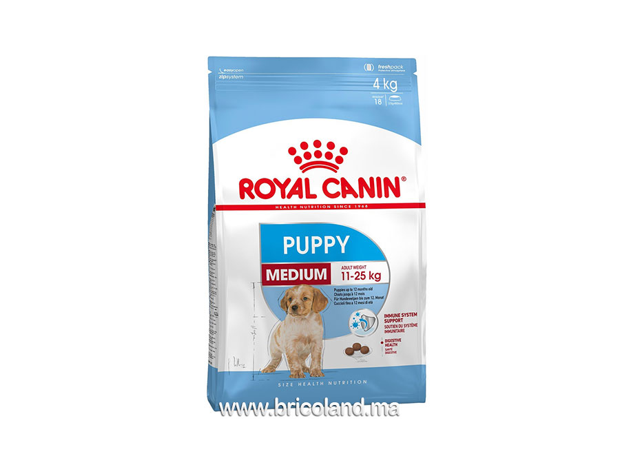 Croquettes pour chiot de 2 mois à 12 mois - Medium Puppy - 4 Kg - Royal Canin-0