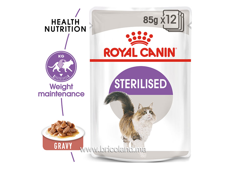 Sterilised en sauce pour chat - Lot de 12X85G - Royal Canin-12123