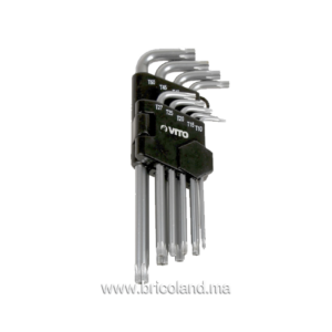 Jeu de 9 clés mâles torx avec trou longues - Vito-0