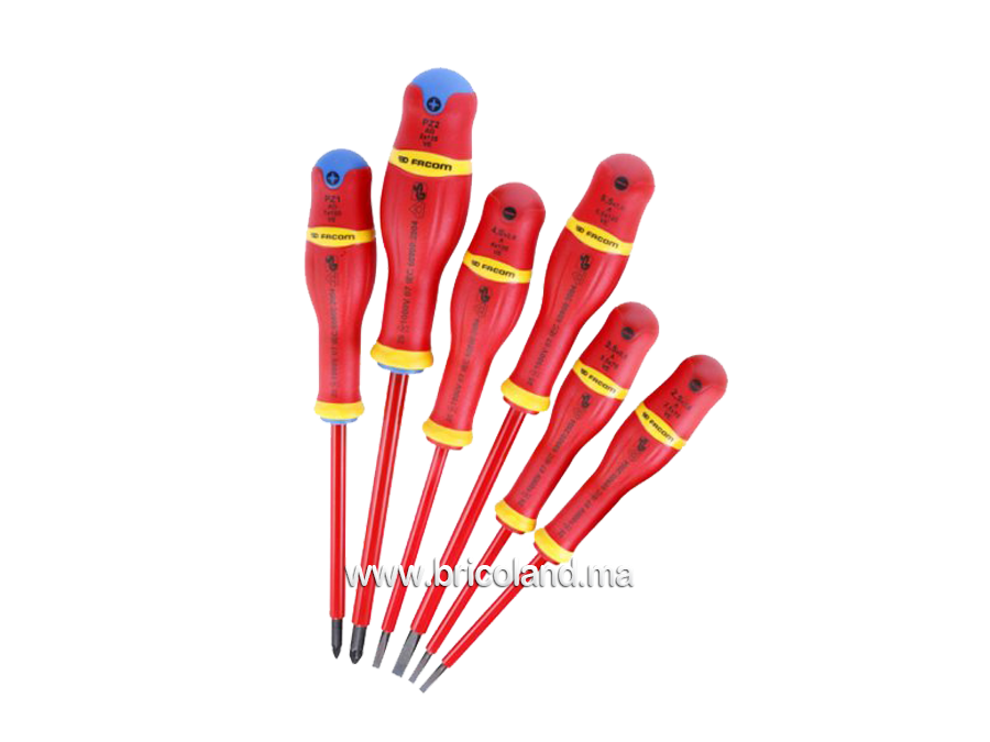 Jeu de 6 tournevis isolés 1000 volts ATDVE.J6PB - Facom-0