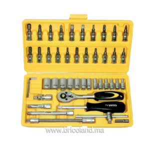 Coffret à douille 1/4" 46 pièces - Vito-0