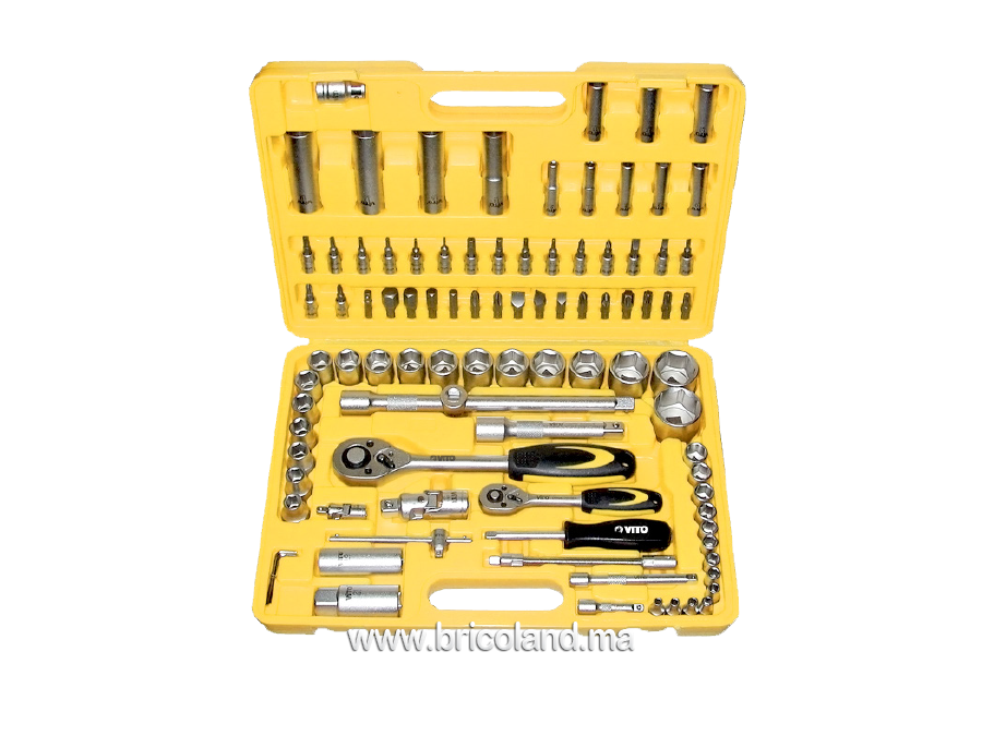 Coffret à douille 1/4" et 1/2" 94 pièces - Vito -0