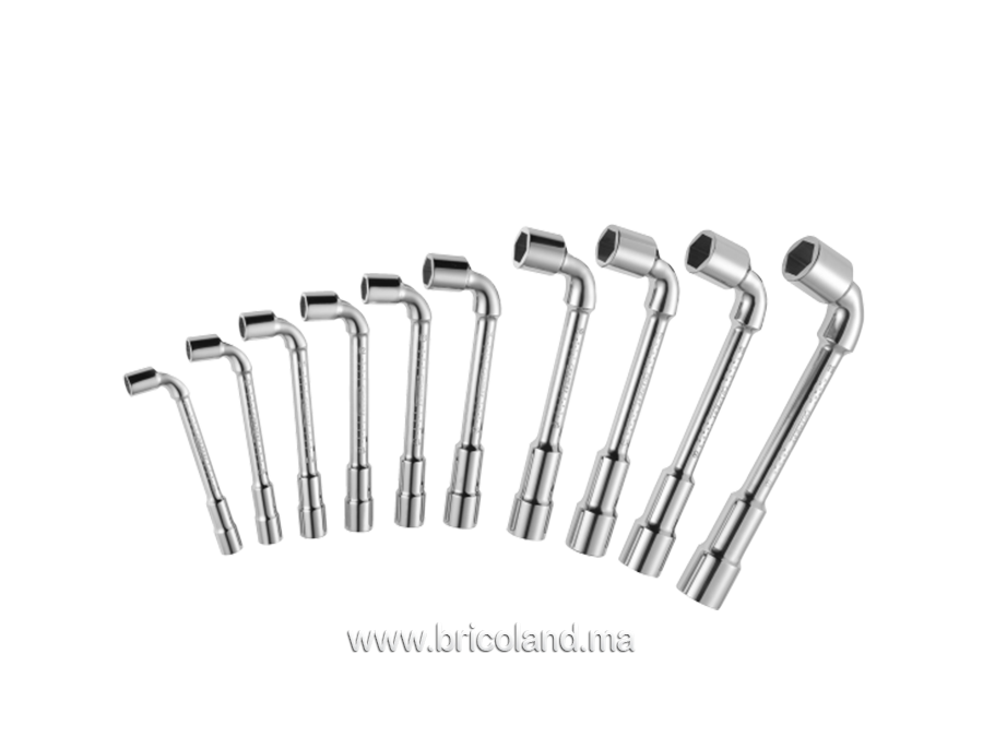 Jeu de 10 clès à pipe débouchée 12 pans x 6 pans - Expert-0