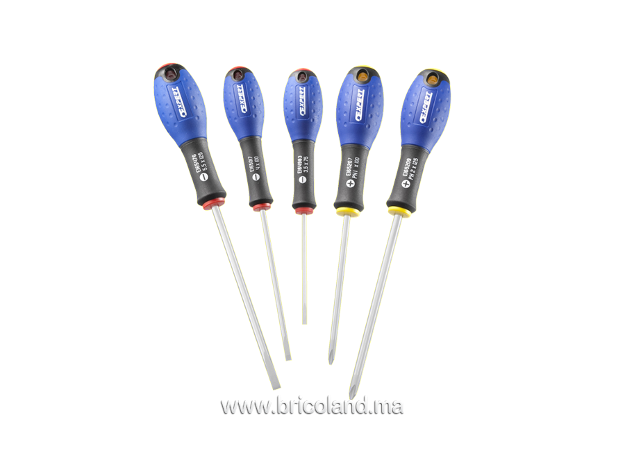 Jeu de 5 tournevis FENTE-PHILLIPS - Expert-0