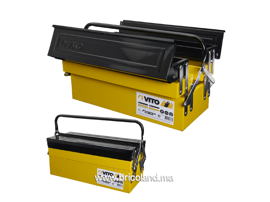 Boite à outils métallique 5 compartiments 420mm - Vito-0
