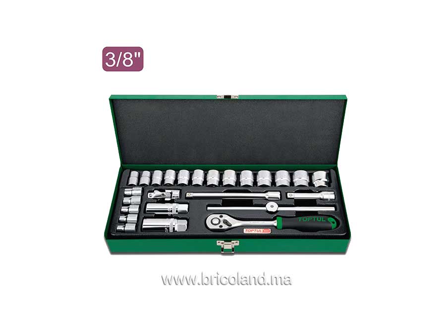 Coffret à douille 3/8" 25 pièces - Toptul-0