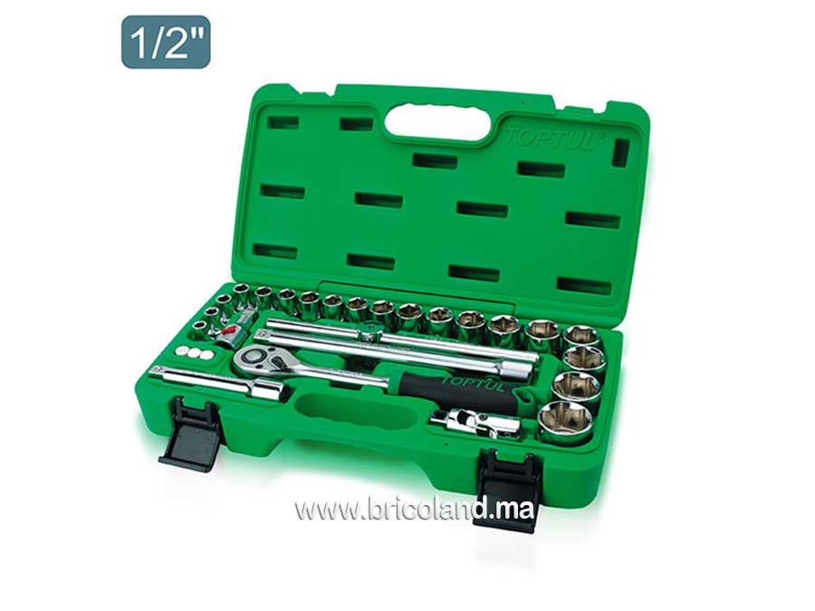 Coffret à douille 1/2" 28 pièces - Toptul-0