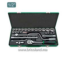 Coffret à douille 1/2" 12 pans 26 pièces - Toptul-thumbnail