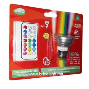 Kit Ampoule LED 3W + Télécommande - Multicolore - VISION-EL-0