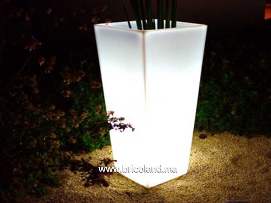 Pot pyramidal 75 cm + Ampoule LED télécommandée multicolore-2063