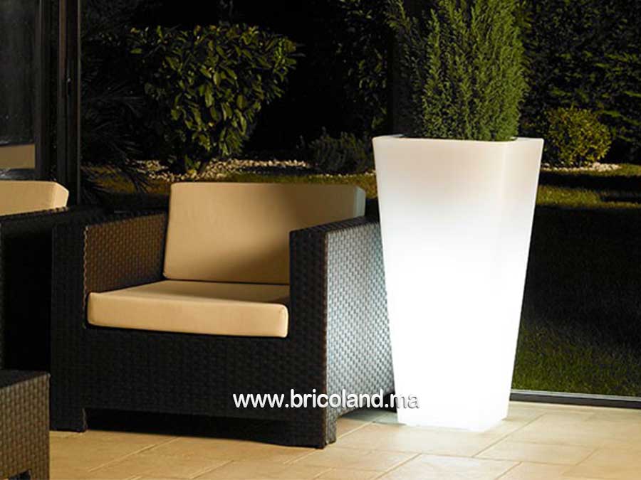 Pot pyramidal 75 cm + Ampoule LED télécommandée multicolore-2064