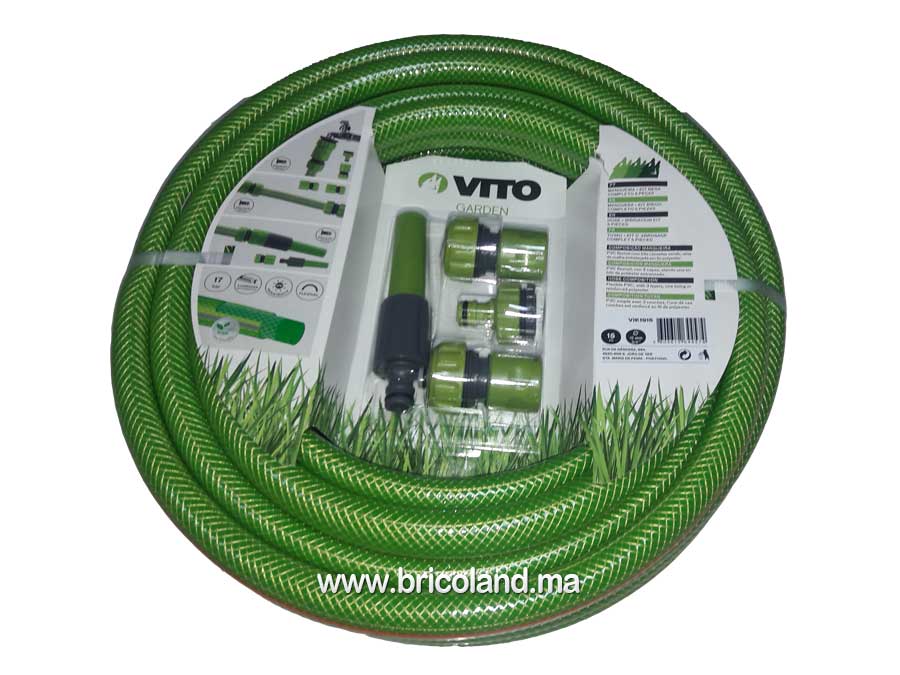 Kit d'arrosage complet avec tuyau 15m - Vito-2479