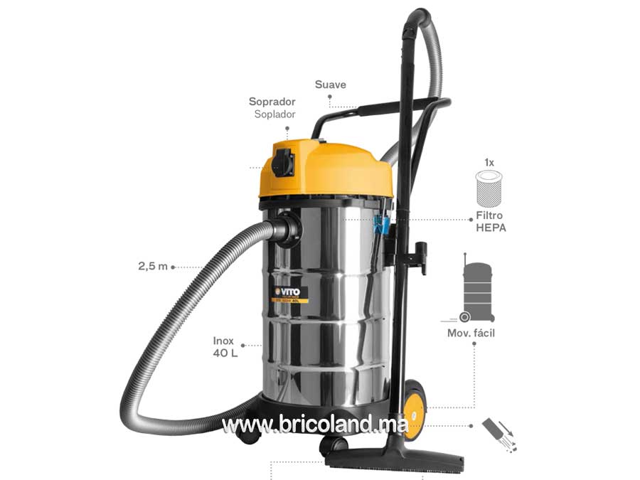 Aspirateur eau et poussière 1200 w / 40 L - Vito-0