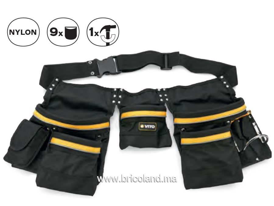 Ceinture porte-outils double en nylon - Vito-0