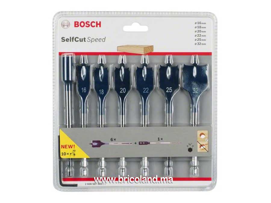 Jeu de 7 mèches plates Self Cut Speed pour bois - Bosch-2987