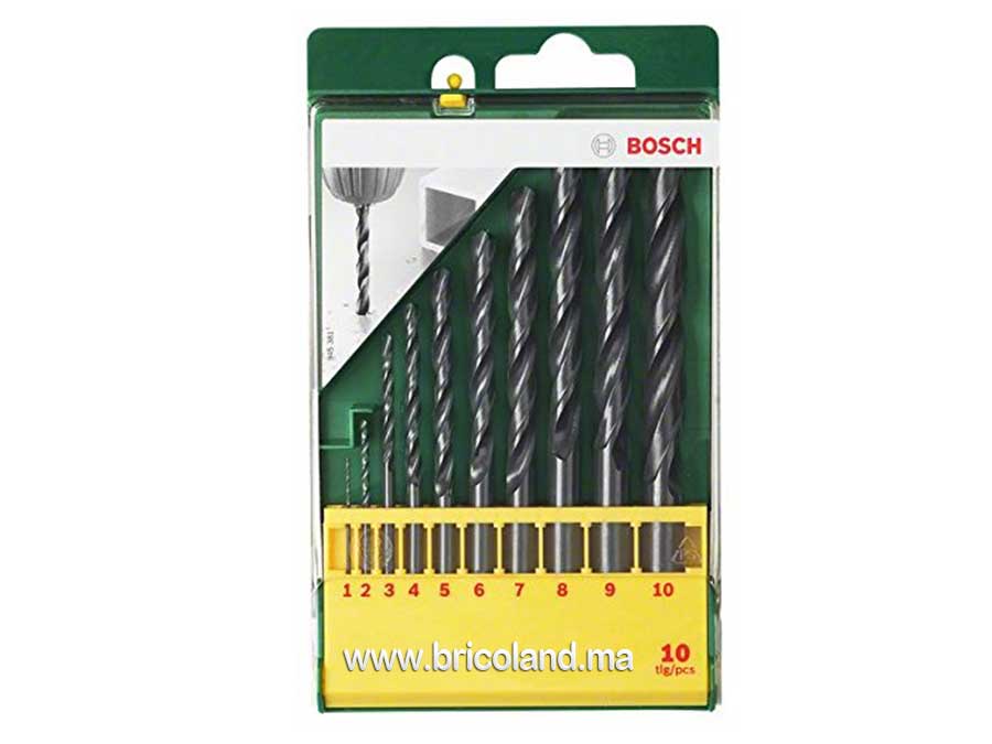 Jeu de 10 mèches HSS-R à métaux - Bosch-3068