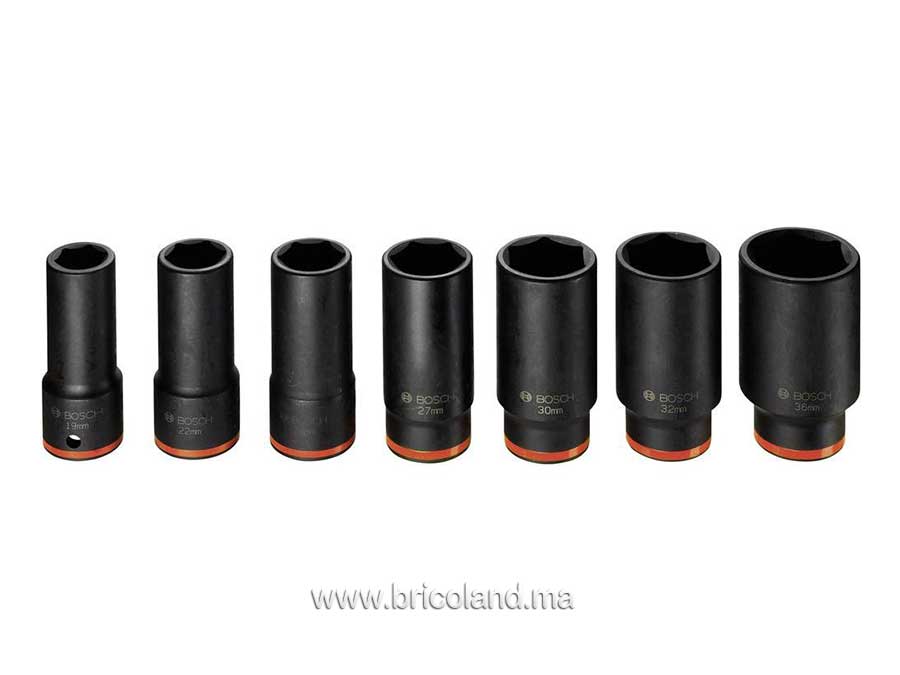 Set de 7 douilles Impact 3/4" - Bosch-0