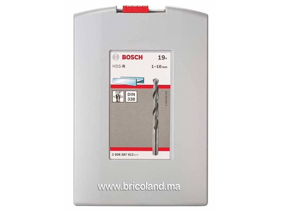 Jeu de 19 forets à métaux laminé HSS-R DIN 338 - Bosch-3076