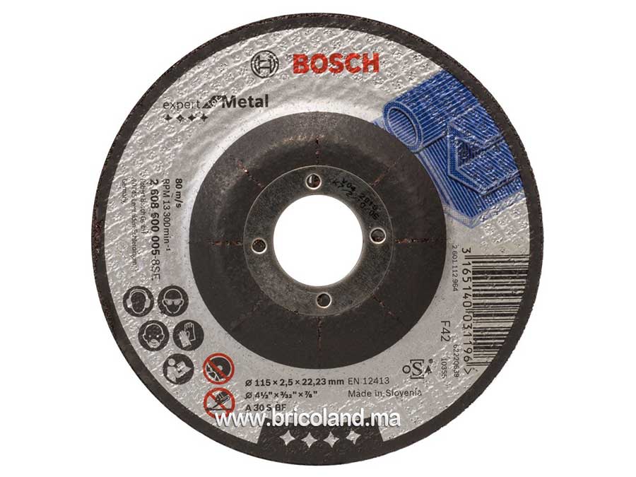 Disque à tronçonner à moyeu déporté pour métal 115 x 2.5mm - Bosch-0