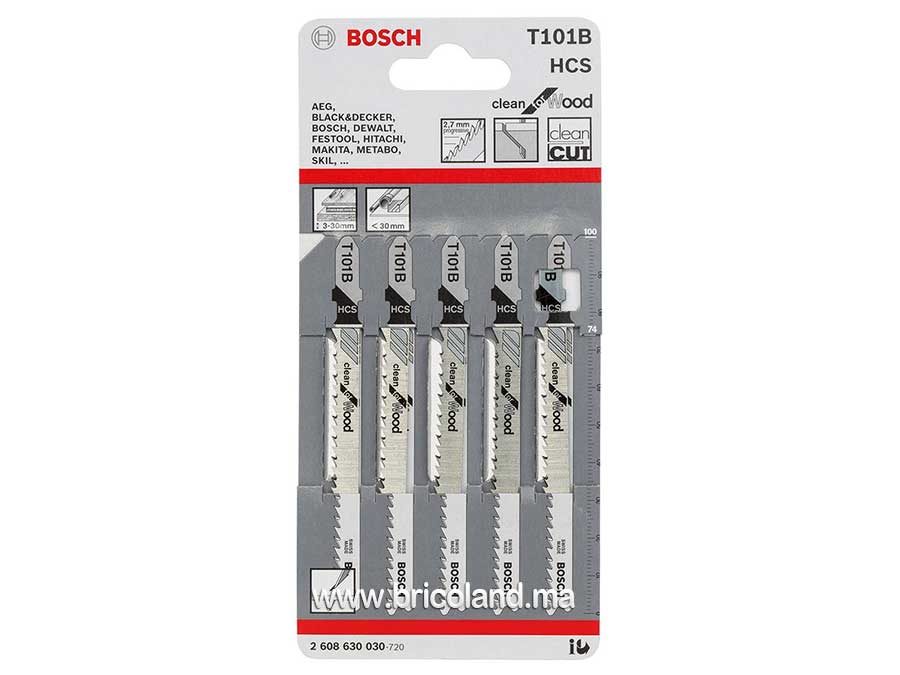 Lame de scie sauteuse pour bois T 101 B HCS 5 pièces - Bosch-0