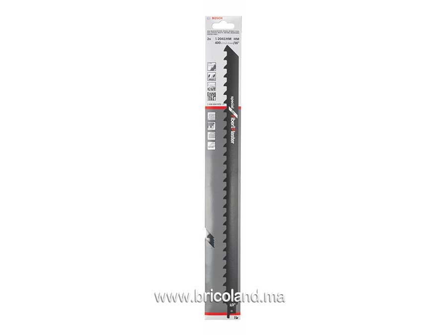 Lame de scie sabre pour fiber et plaster S 2041 HM 2 pièces - Bosch-3111