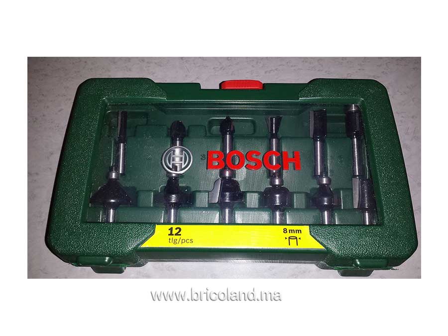 Coffret de 12 fraises Queue 8 mm - Bosch-3757