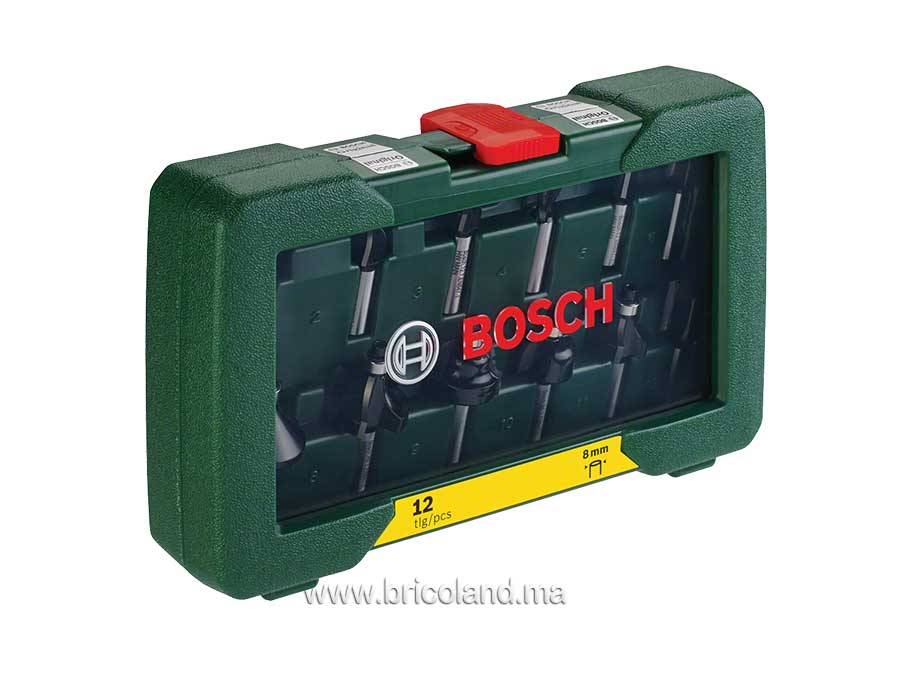 Coffret de 12 fraises Queue 8 mm - Bosch-0