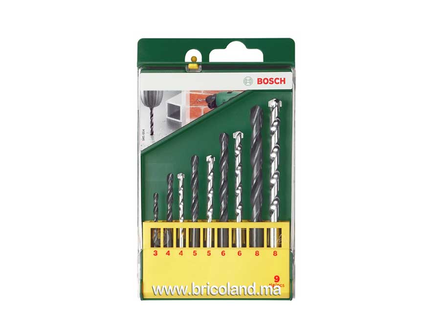Jeu de forets maçonnerie et acier 9 pièces - Bosch-3816