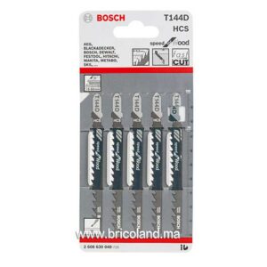 Lame de scie sauteuse pour bois T 144 D HCS 5 pièces - Bosch-0