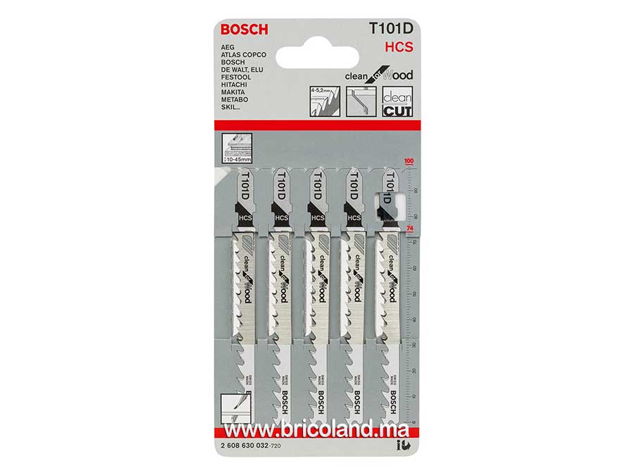Lame de scie sauteuse pour bois T 101 D 5 pièces - Bosch-0
