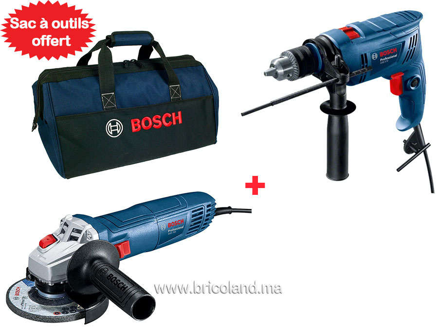 Pack Perceuse à percussion GSB 570 + Meuleuse GWS 700 + Sac offert - Bosch-0