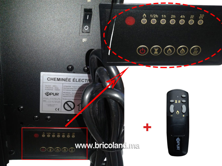 Cheminée électrique effet flamme LED-7976
