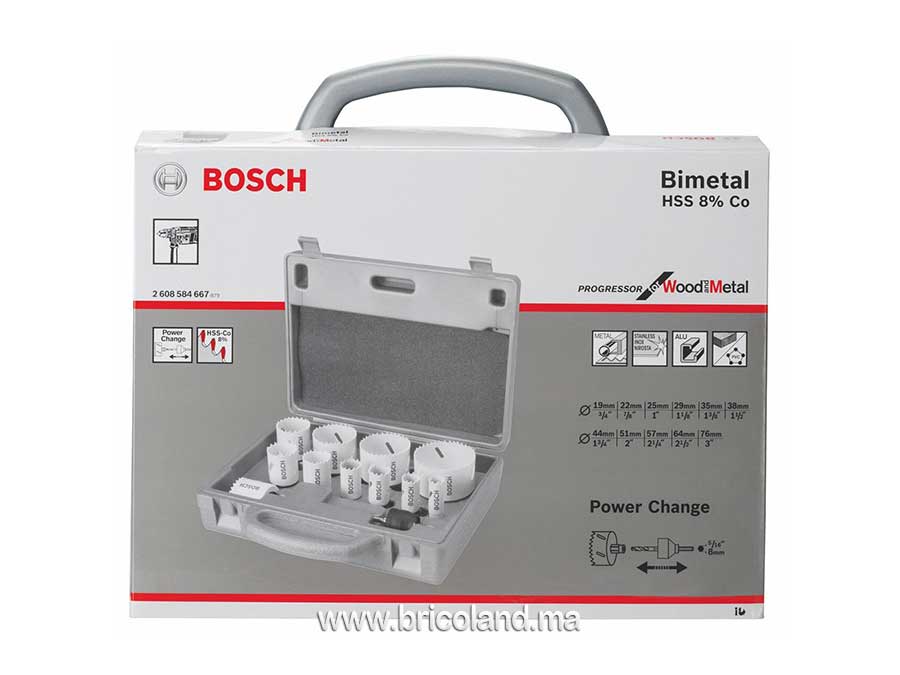 Coffret Scie cloches Bimetal pour bois et métal de 19 à 76 mm - Bosch-3439