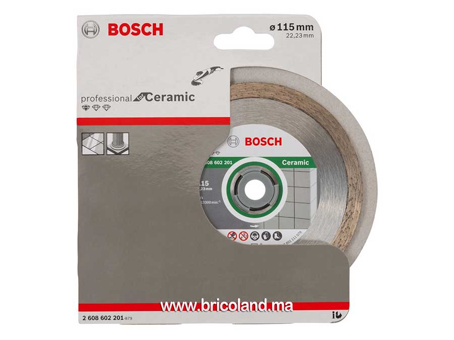 Disque à tronçonner diamanté Standard pour Ceramique - 115 x 22,23 x 1,6 x 7 mm - Bosch-3532