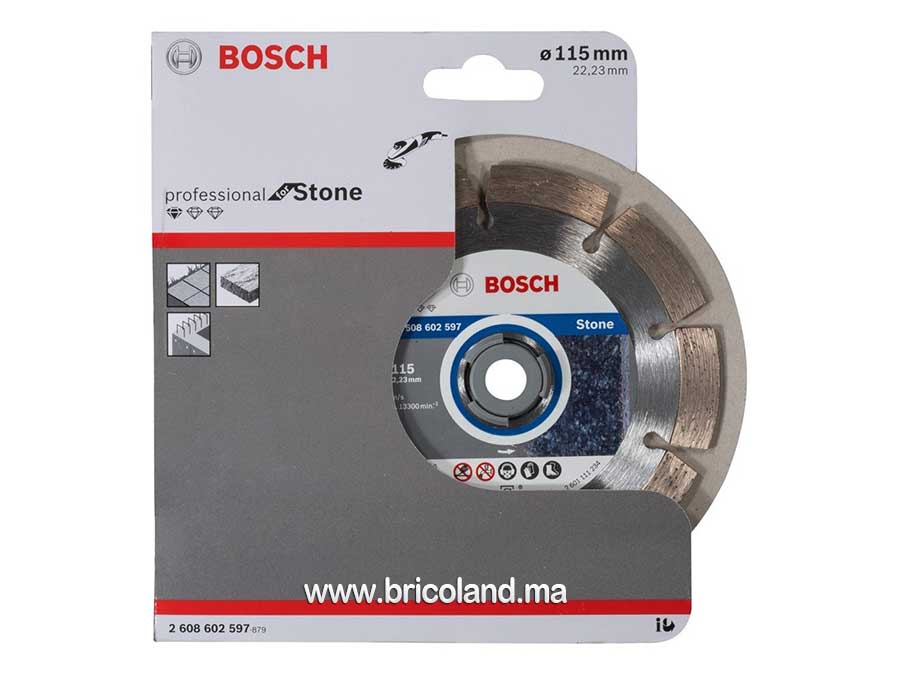 Disque à tronçonner diamanté Standard pour Pierre - 115 x 22,23 x 1,6 x 10 mm - Bosch-3556