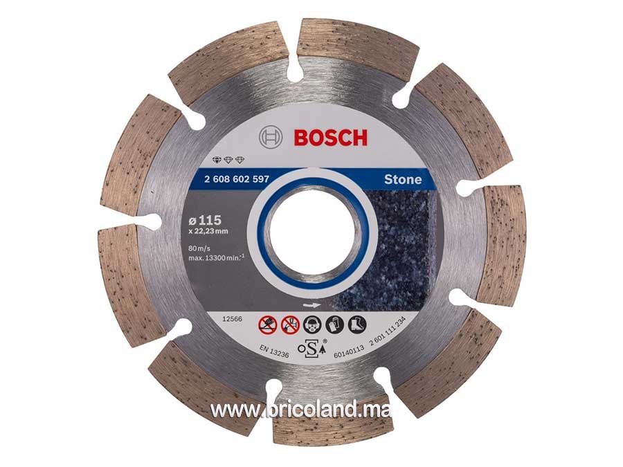 Disque à tronçonner diamanté Standard pour Pierre - 115 x 22,23 x 1,6 x 10 mm - Bosch-0