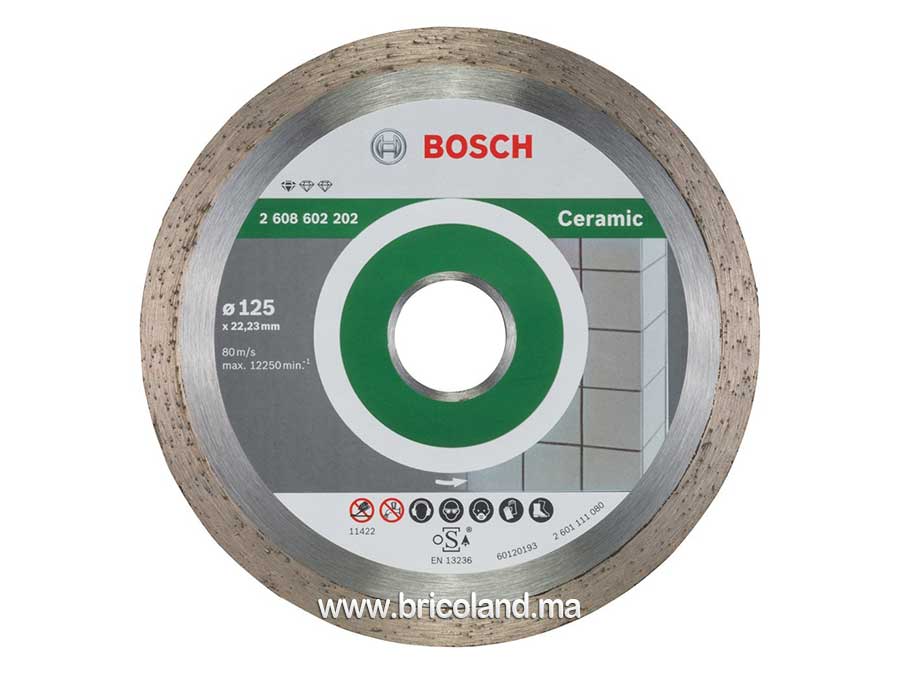 Disque à tronçonner diamanté Standard pour Céramique - 125 x 22,23 x 1,6 x 7 mm - Bosch-0