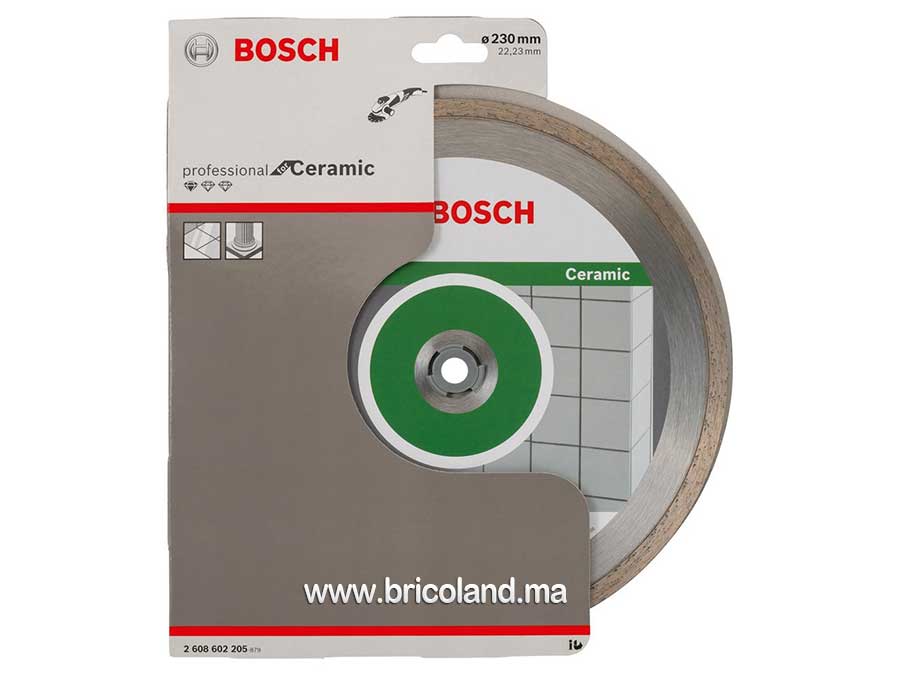Disque à tronçonner diamanté Standard pour Céramique - 230 x 22,23 x 1,6 x 7 mm - Bosch-3550