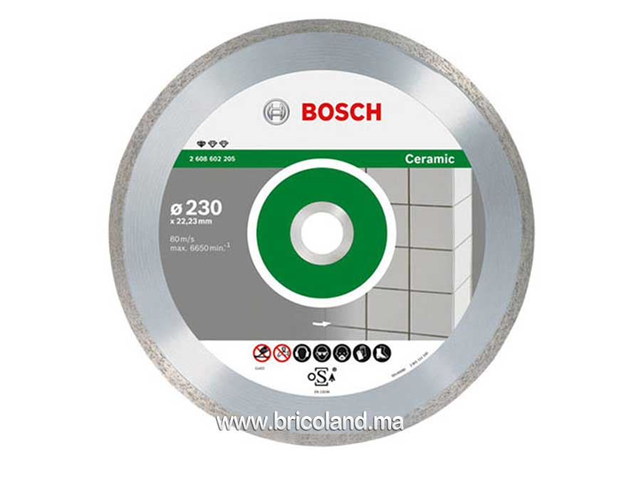 Disque à tronçonner diamanté Standard pour Céramique - 230 x 22,23 x 1,6 x 7 mm - Bosch-0