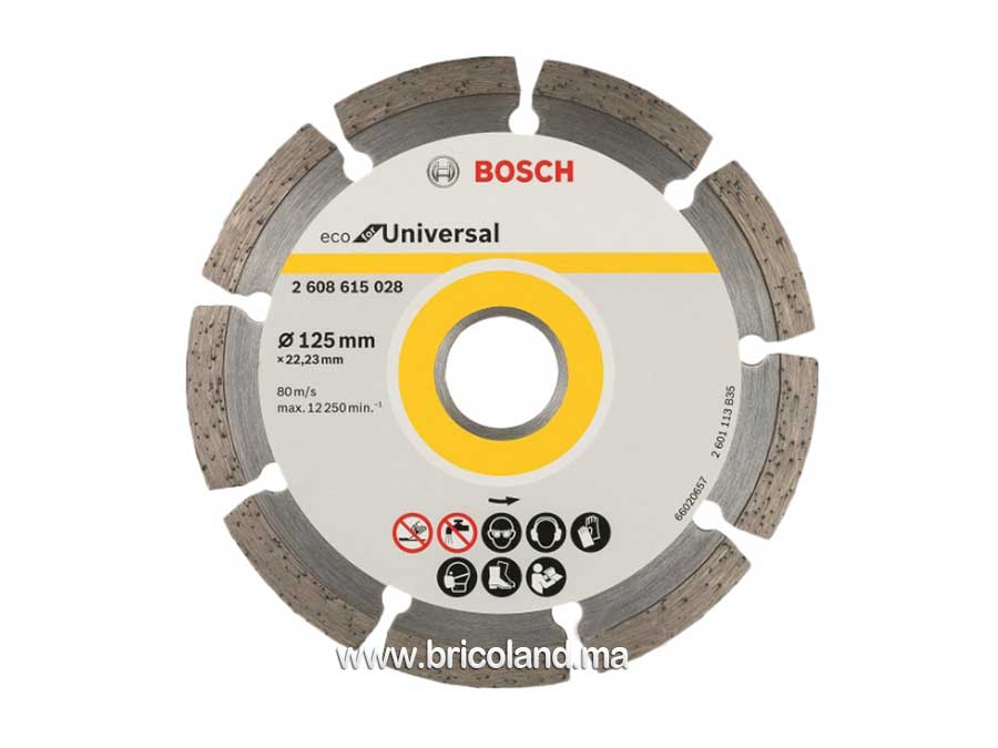 Disque à tronçonner diamanté Eco Universel - 125 x 22,25 mm - Bosch-0