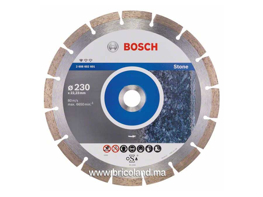 Disque à tronçonner diamanté Standard pour Pierre - 230 x 22,23 x 2,3 x 10 mm - Bosch-0