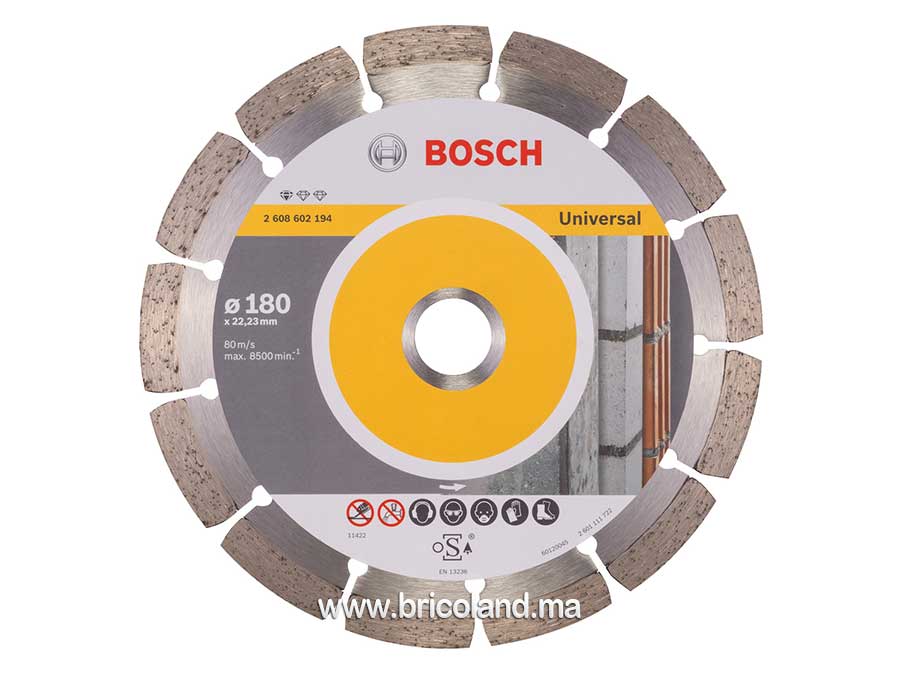 Disque à tronçonner diamanté Standard pour Universel - 180 x 22,23 x 2 x 10 mm - Bosch-0