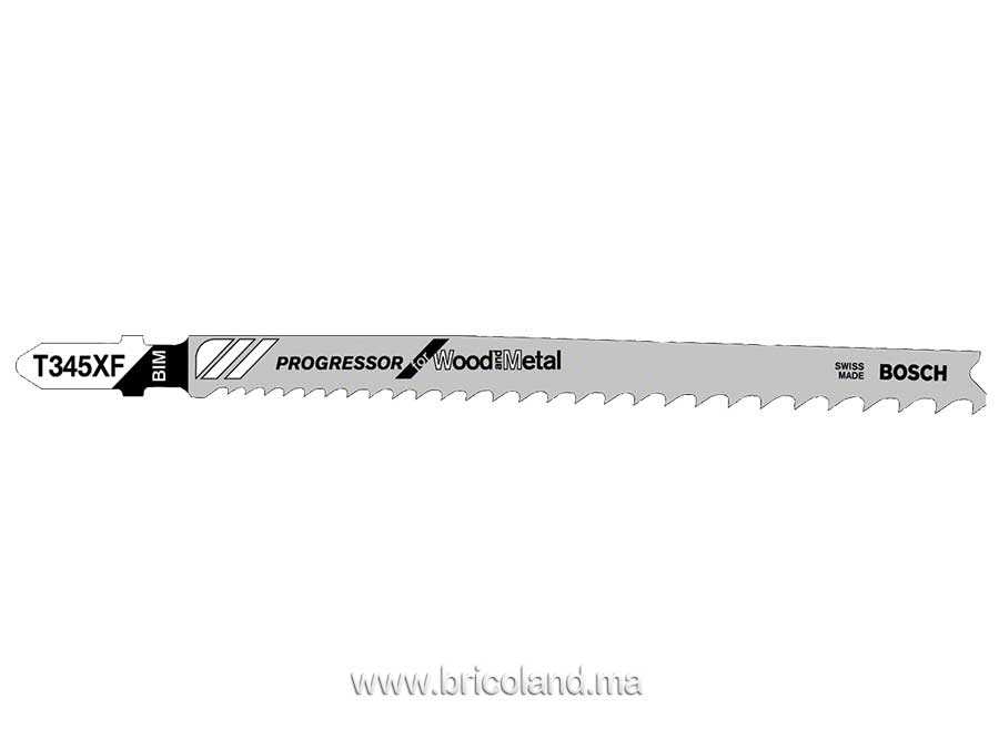 Lame de scie sauteuse pour bois et métal T 345 XF BIM 5 pièces - Bosch-3388