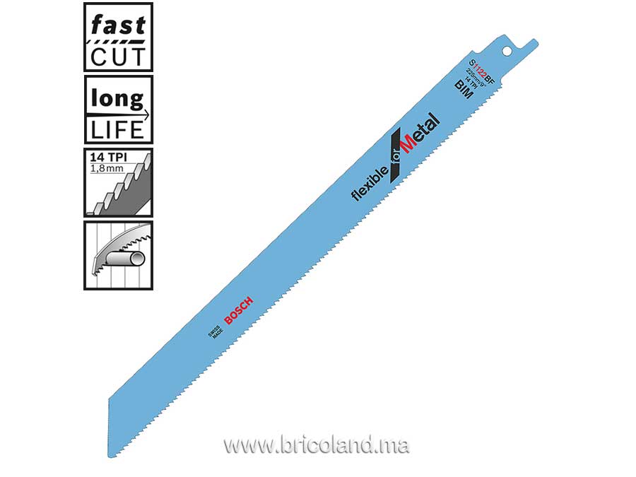 Lame de scie sabre S 1122 BF BIM pour métal 5 pièces - Bosch-0