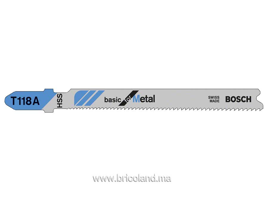 Lame de scie sauteuse pour métal T 118 A HSS 5 pièces - Bosch-3364