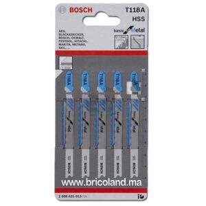 Lame de scie sauteuse pour métal T 118 A HSS 5 pièces - Bosch-0