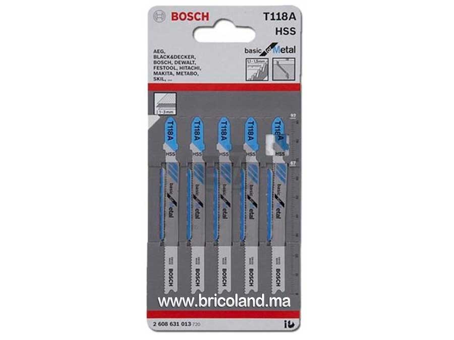 Lame de scie sauteuse pour métal T 118 A HSS 5 pièces - Bosch-0